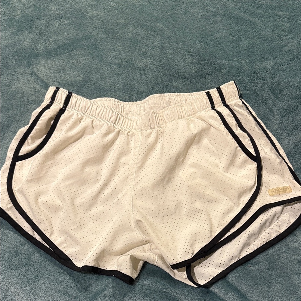 Calvin Klein Performance Ivory and Black Athletic Shorts